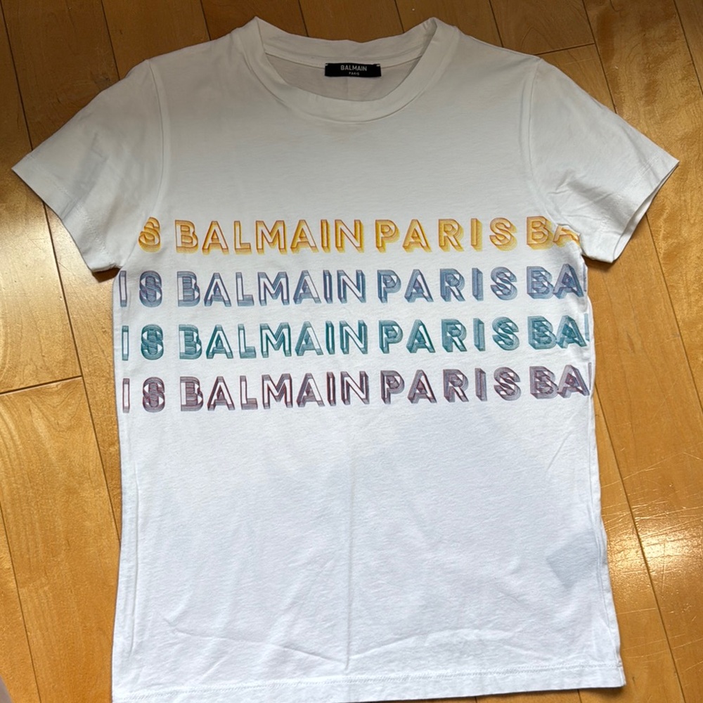 Boys Balmain White Tee size 10